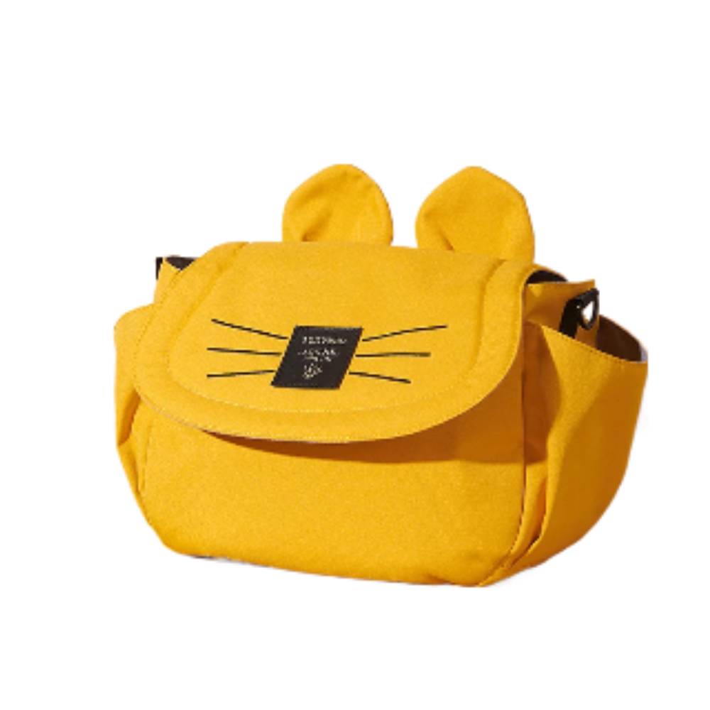 Sac à Langer pour poussette noir jaune biberon couches