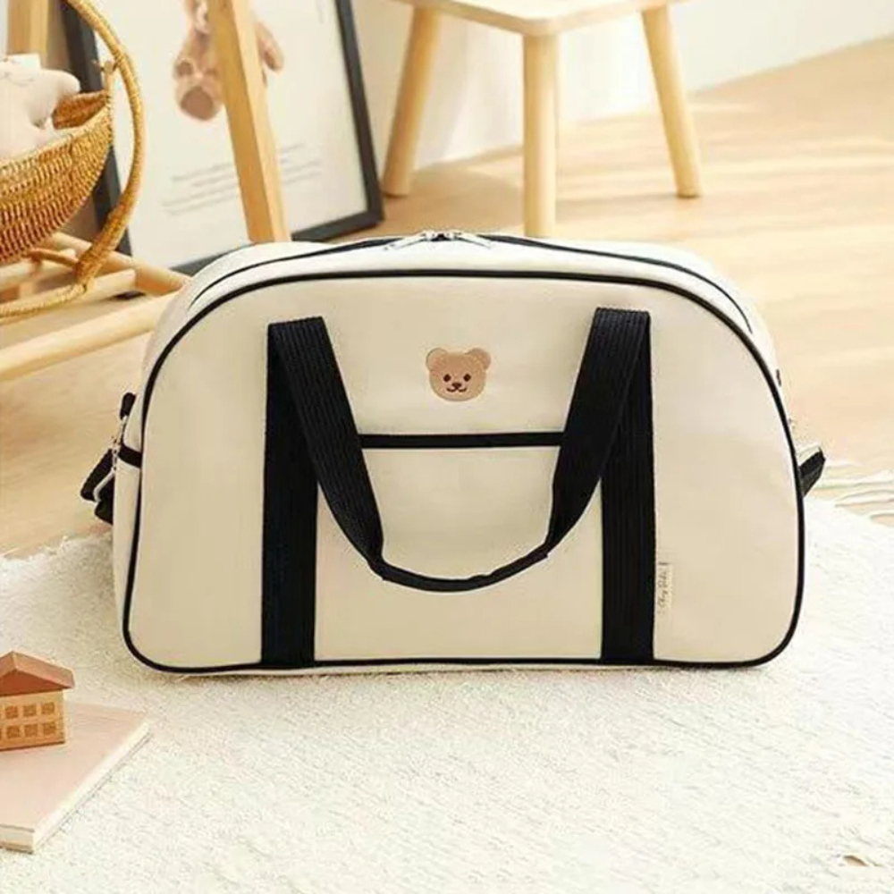 Sac à Langer à Bandoulière étanche Boston étanche spacieux blanc à motif de grande capacité transportable blanc pour cadeau pour bébé