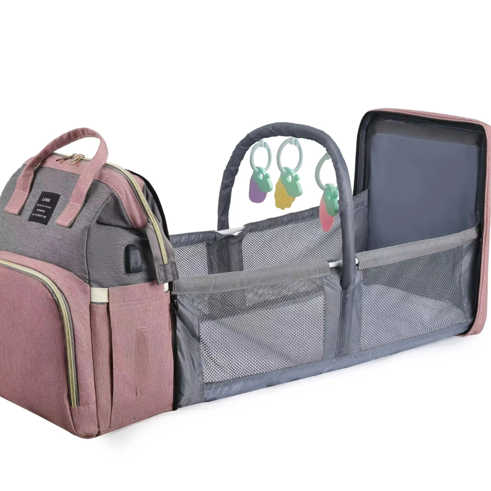 Sac à Langer Pliable noir pour bébé bleu spacieux confortable