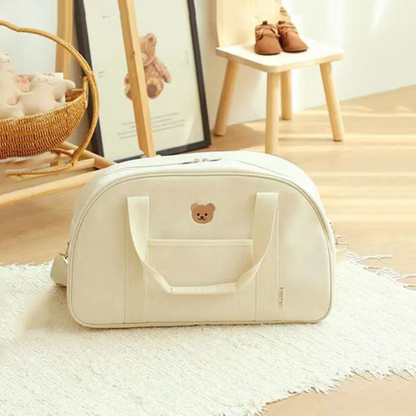 Sac à Langer à Bandoulière étanche Boston étanche spacieux blanc à motif de grande capacité transportable blanc pour cadeau pour bébé avec figurine